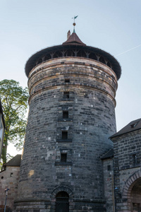 中世纪塔在纽伦堡老镇