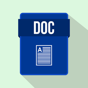 Doc 文件图标，平面样式