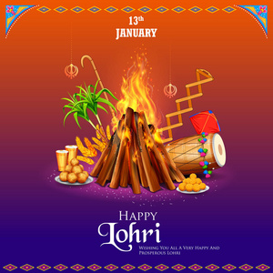 Lohri 假日背景为旁遮普节