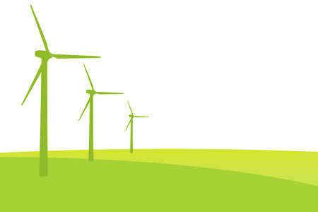 生态和可再生电能风米尔斯公园剪影