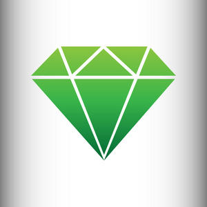 钻石的标志。绿色渐变图标