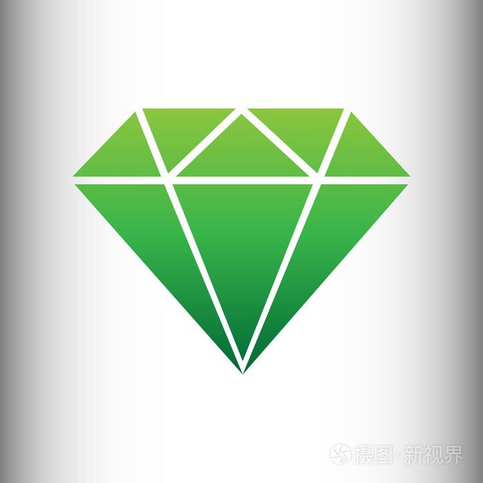 钻石的标志.绿色渐变图标