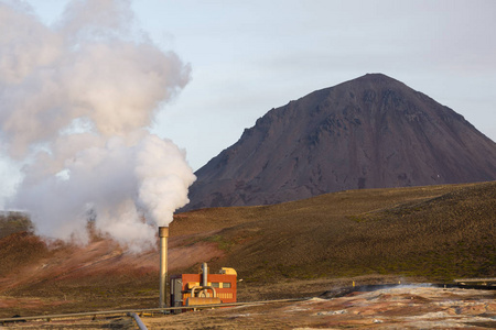 在冰岛地热发电站
