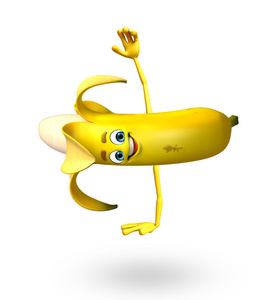 卡通人物的香蕉果实
