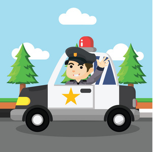 儿童警察巡逻卡通浴室矢量图中安装的侦探水龙头私家侦探和女孩.