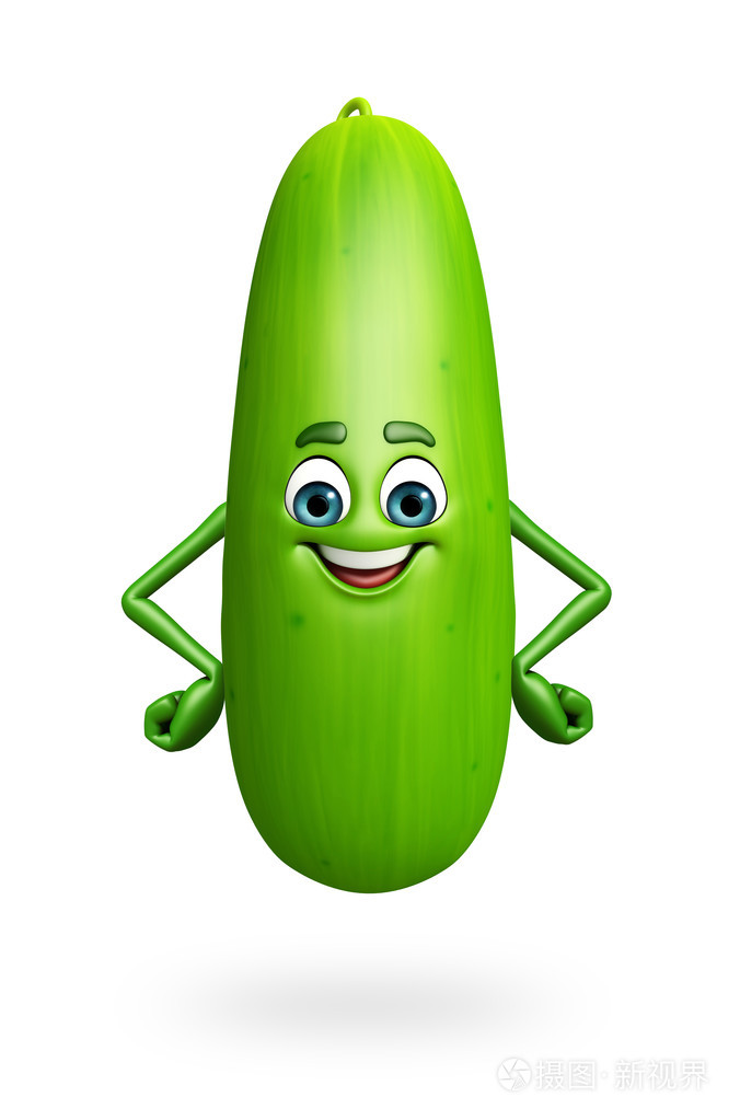 卡通人物的黄瓜
