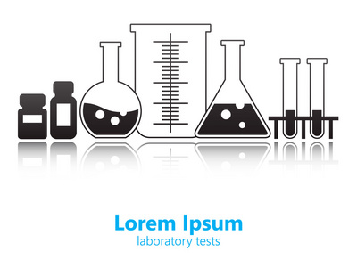 实验室测试化学信息图表，轮廓矢量背景