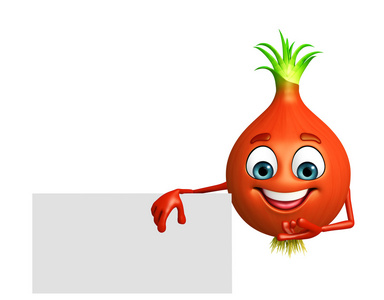 卡通人物的洋葱洋葱卡通人物蔬菜套可爱脸卡通人物矢量插画.