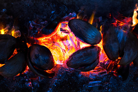篝火抽象背景烧苞椰子图案图片