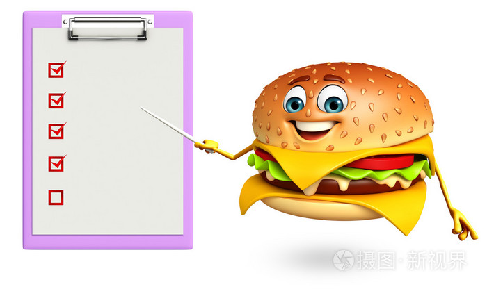 卡通人物的汉堡