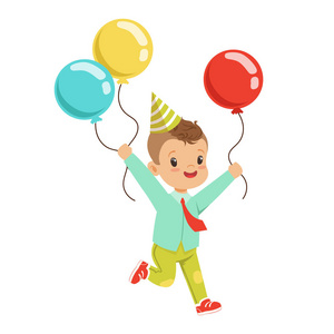 儿童生日聚会卡通人物矢量图照片