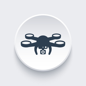 航空录像无人机图标航空摄影矢量标志无人机与相机π照片