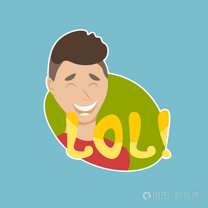 哈哈贴纸社交媒体网络消息徽章设计