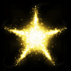 金色亮片星星闪烁的明星照片