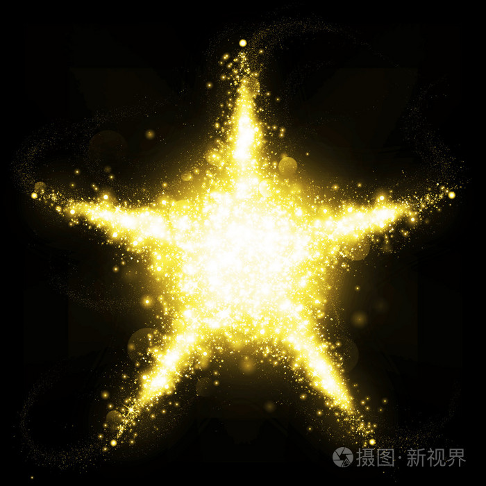 金色亮片星星闪烁的明星