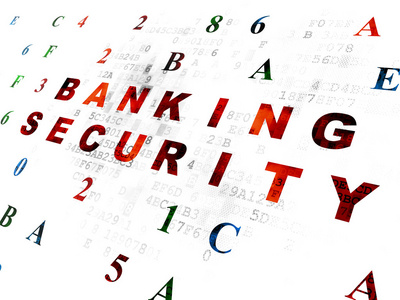 安全概念 银行保安上数字背景