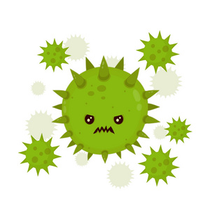 可爱的愤怒邪恶的坏苍蝇病菌病毒照片