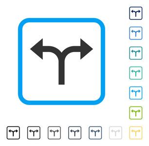 分岔左箭头右陷害矢量图标