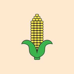 玉米芯图标秋收概念图片