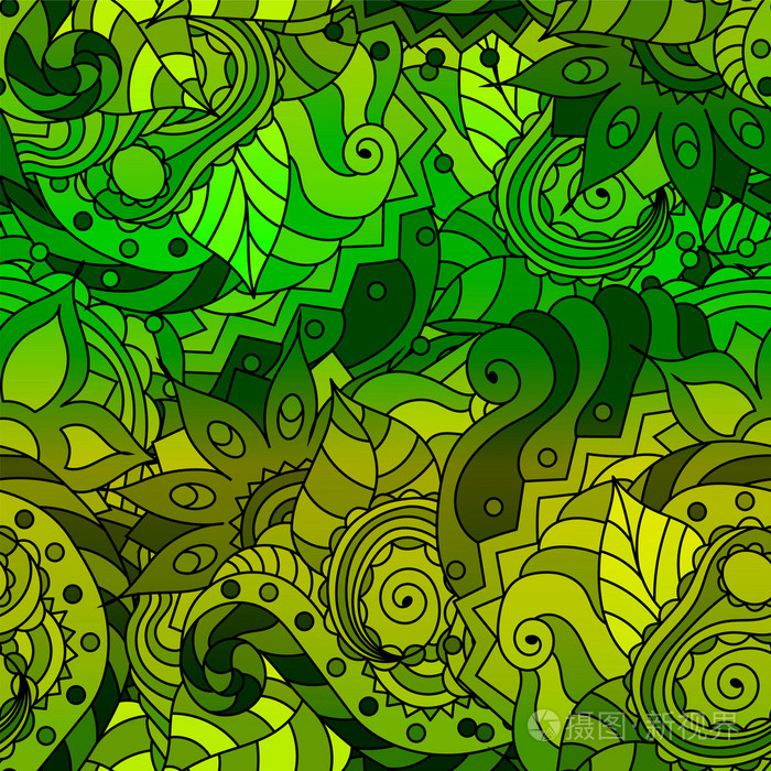 矢量无缝抽象手与植物绘制的模式插画-正版商用图片0ewczu-摄图新视界