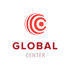 全球中心创意公司标志。模板图标现代符号隔离。元素设计