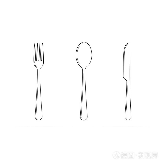勺子刀叉矢量图标插画-正版商用图片0ewe1n-摄图新视界
