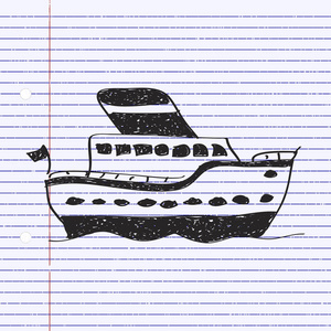 简便的涂鸦的一艘船