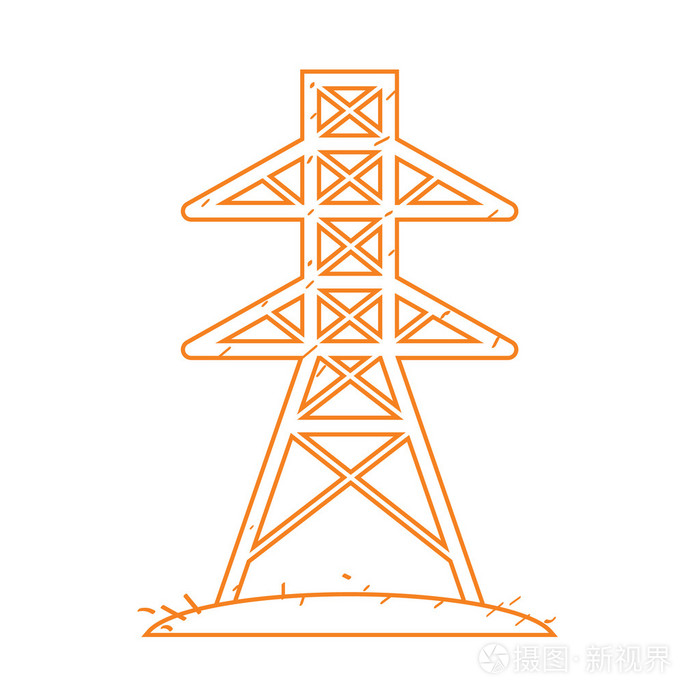 高压塔图标轮廓绘图