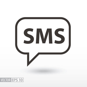 Sms 平面图标。签署短消息