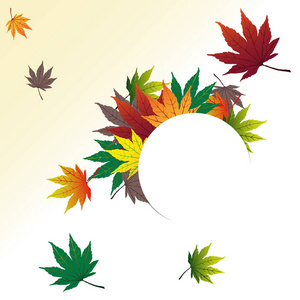 秋天秋天背景叶子在一个圆圈的形状