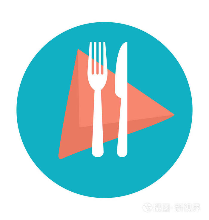 用餐的彩色的矢量图标