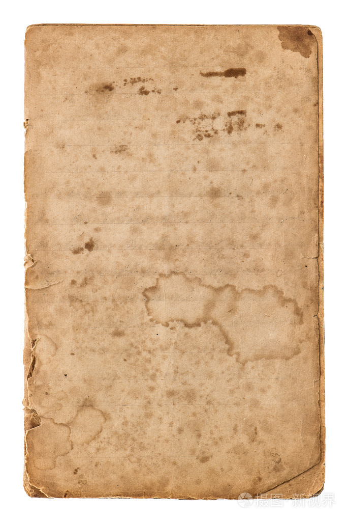 白色背景上的老年的纸老式的书页边