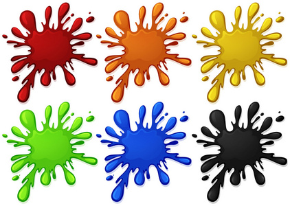 图片水印六种颜色的水溅照片