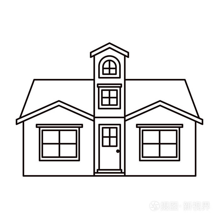 单色剪影门面房阁楼