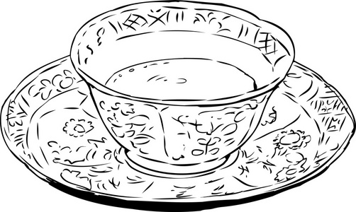 概述中国茶杯和茶碟