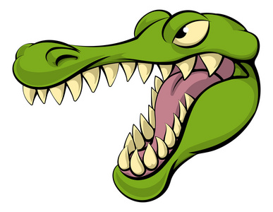 短吻鳄或鳄鱼卡通人物图片