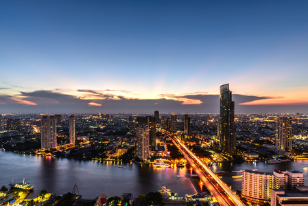 在泰国曼谷的天际线景观