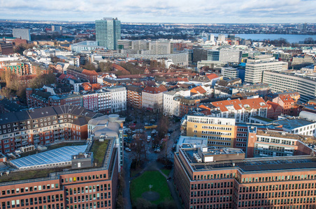空中看法在德国的城市汉堡图片