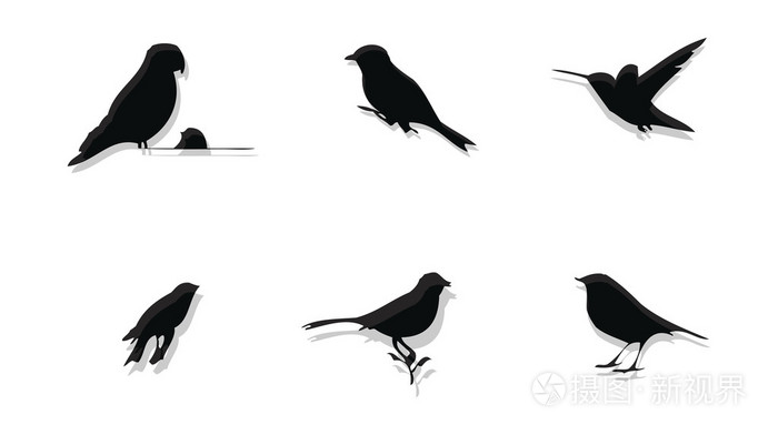 小鸟剪影矢量集合