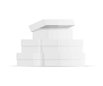 矢量写实纸盒, 白色包装山