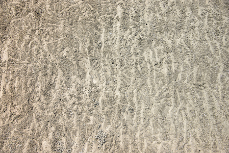 沙滩纹理覆盖着蟹的痕迹