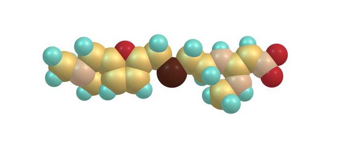 雷尼替丁雷尼替丁分子结构在白色上的分离照片