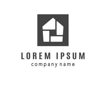房子创意 logo 设计标志的创意设计与房子形状作为盾的一部分