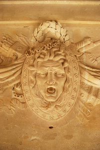 pop 打印设计隔离矢量插图美杜莎美杜莎2号铁面具的美杜莎 gorgony