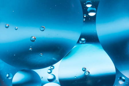 混合水和油, 美丽的颜色抽象背景基于圆和椭圆形, 宏观抽象照片