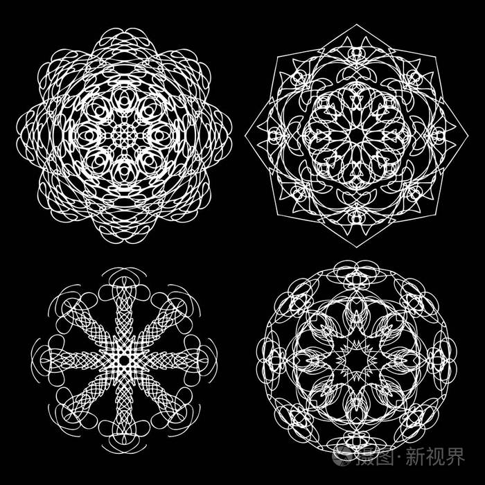 圆形符号螺旋形设计元素集