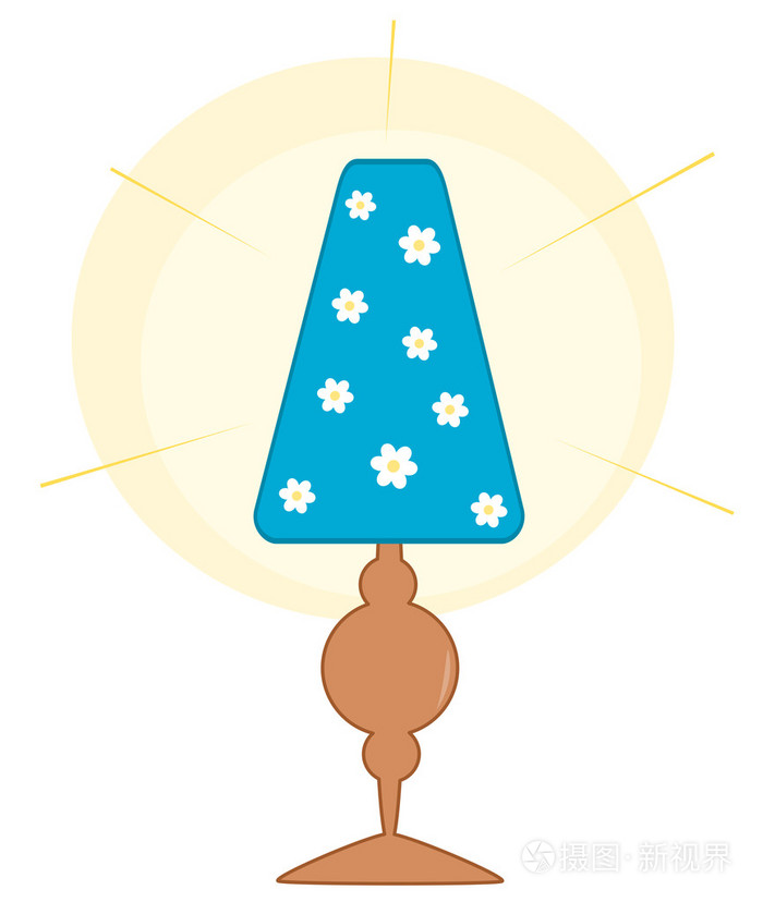 可爱的卡通灯矢量插图隔离白色ba