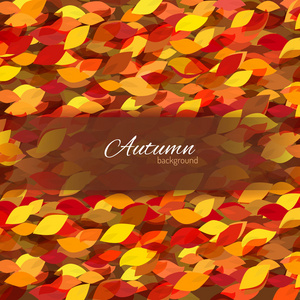 矢量与五颜六色的树叶秋天背景