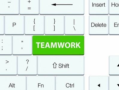 团队合作软绿色键盘按钮