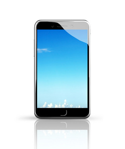 蓝蓝的天空触摸屏智能手机图片